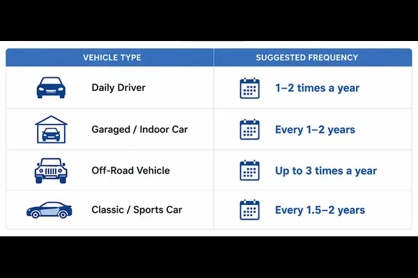 Car Polishing Frequency Guide Infographic
